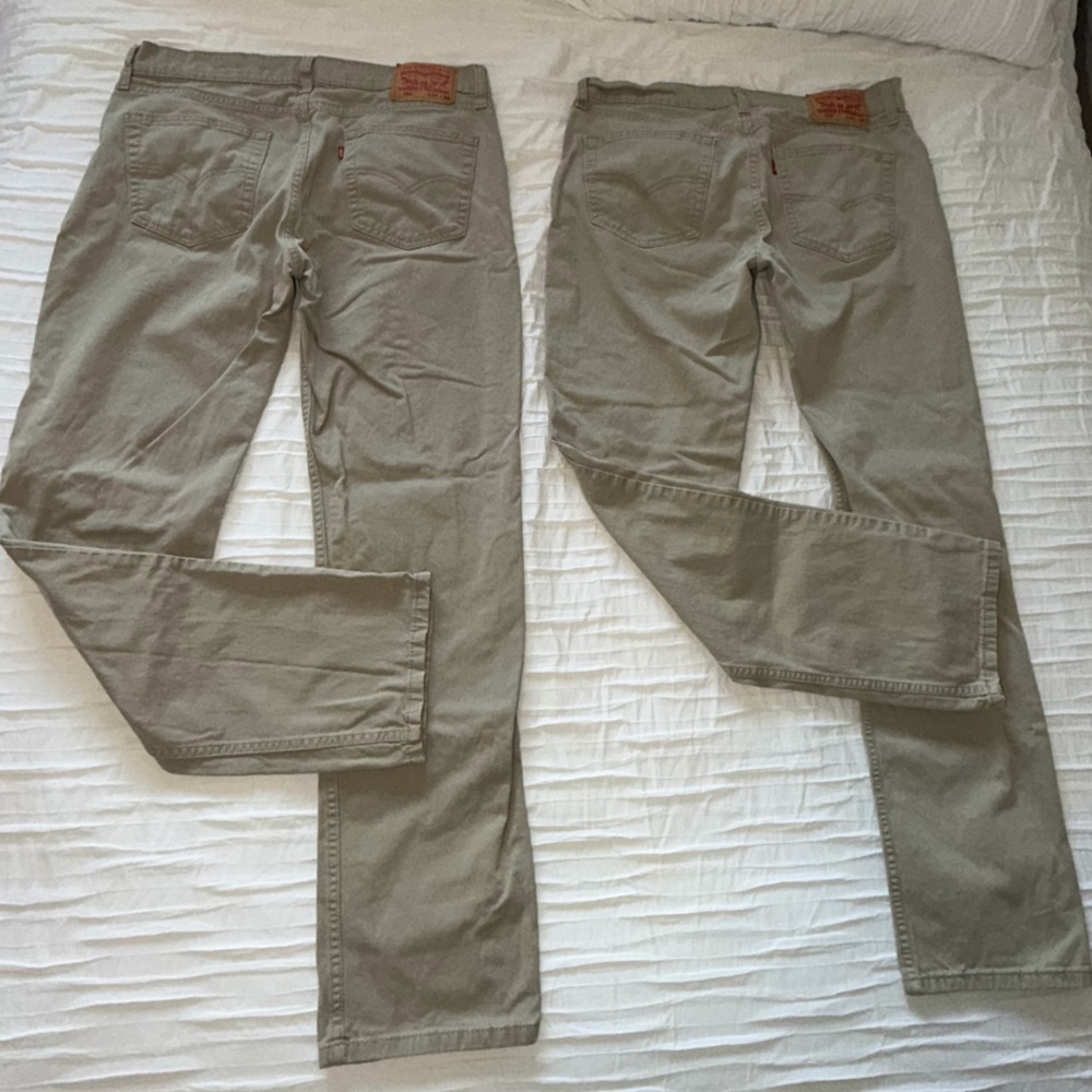 Bundle of TWO 514 Levi's Men's Beige/Tan/khaki Pant - 34x34